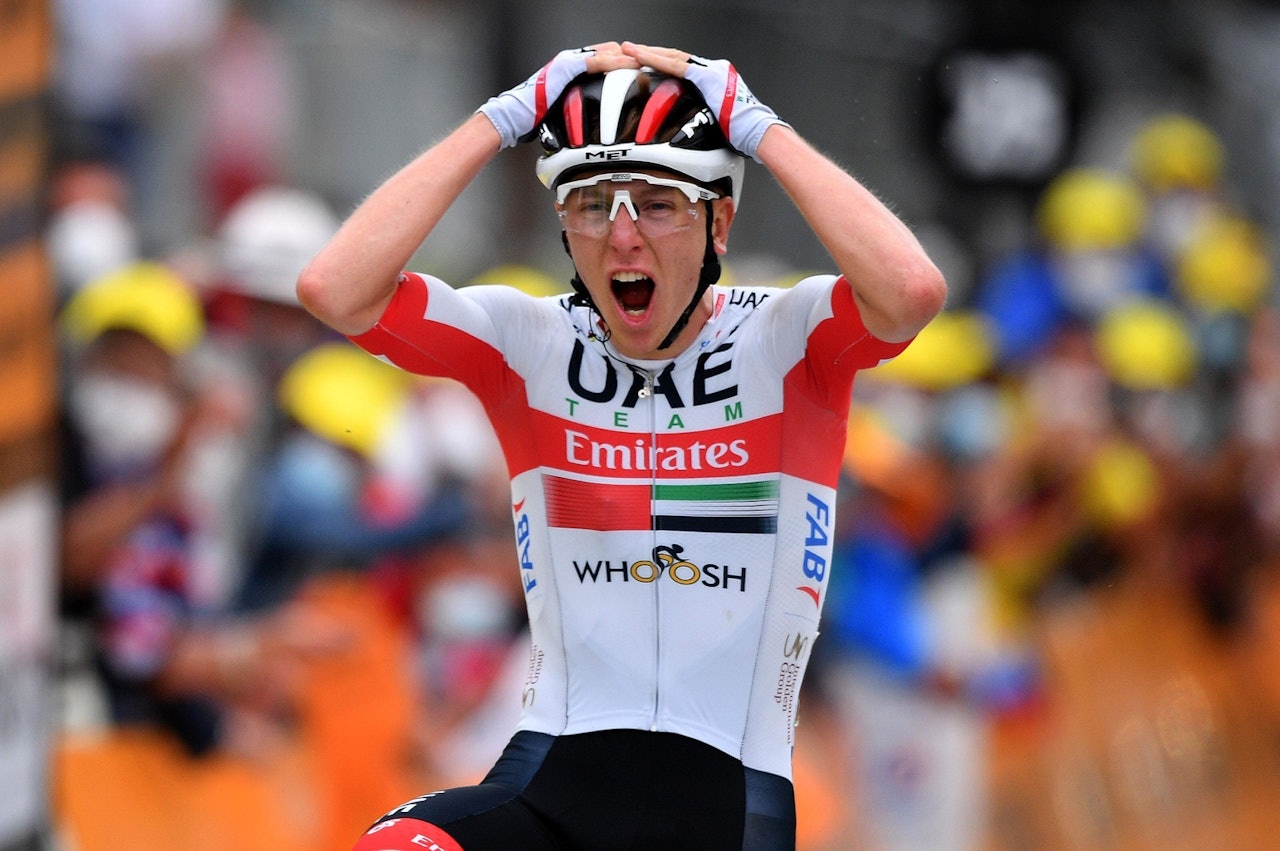 FØRSTE ETAPPESEIER I TOUREN: Men neppe den siste for Tadej Pogacar. Foto: Cor Vos.  Tour de France, Tadej Pogacar
