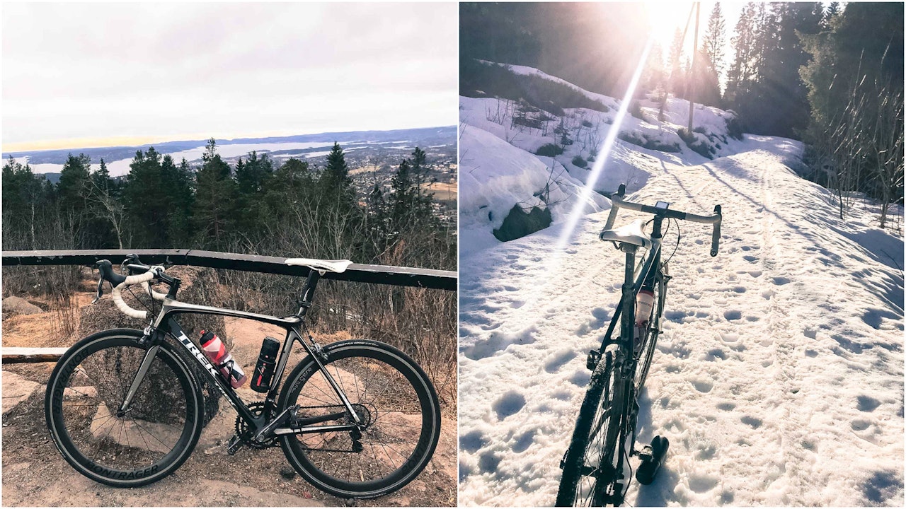 Geir Tonny brovold sykler på snø