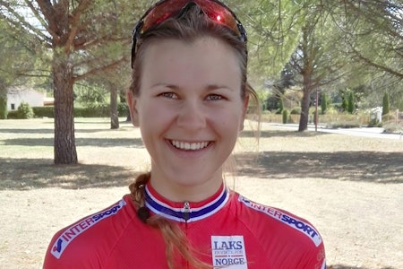 FORNØYD: Katrine Aalerud kjørte inn til 8. plass på EM-tempoen i Frankrike, og er greit fornøyd med mesterskapsdebuten. Foto: NCF