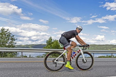 SEIER: Jonas Orset syklet alene fra Olavsgaard til mål på fellesstarten Trondheim-Oslo. Foto: Ola Morken