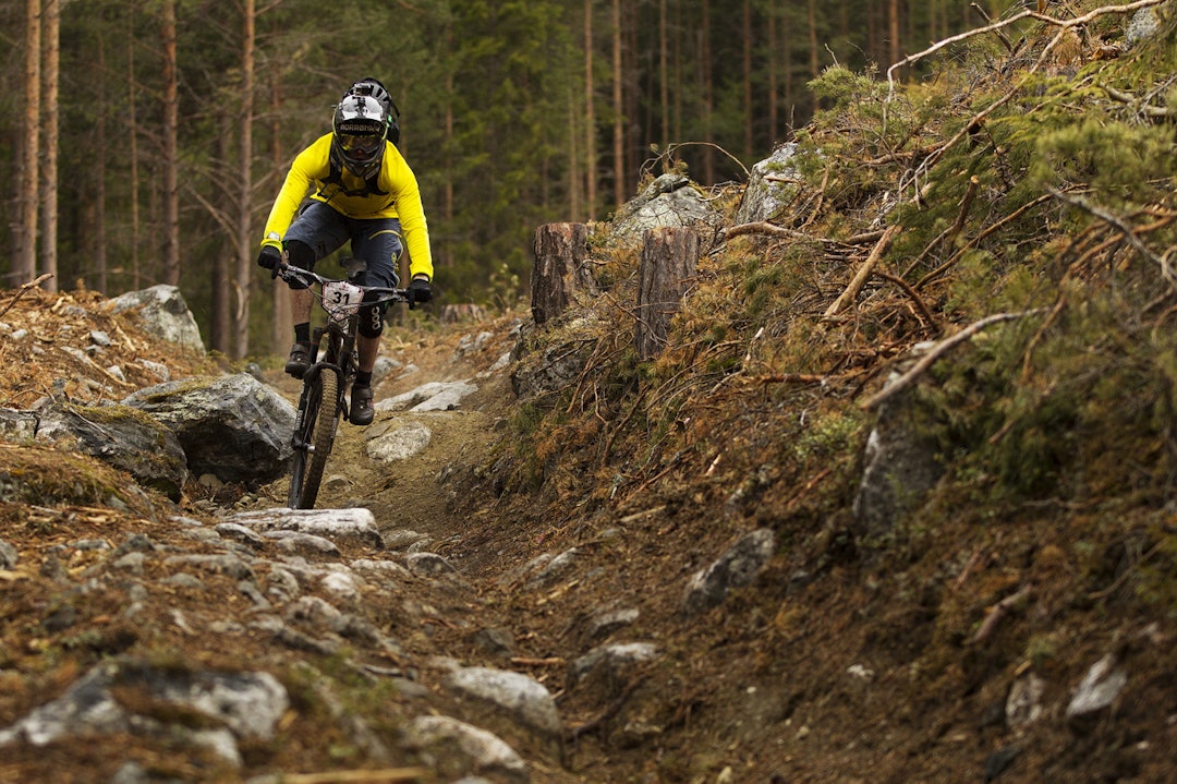 FULL FART: Jon Bokrantz fra Göteborgs Stigcyklister hadde tatt turen for å være med i Nesbyen. _KHK3753