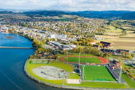 Snart ferdig: Bildet viser tomten i Levanger der velodromen blir liggende. Foto: IL Sverre. Snart ferdig: Bildet viser tomten i Levanger der velodromen blir liggende. Foto: IL Sverre.