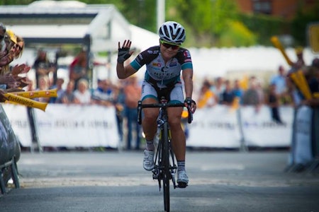 Emilie Moberg ble nummer to på dagens etappe, som var den tredje og siste i Ladies Tour of Norway. Foto: Henrik Alpers  Emilie Moberg ble nummer to på dagens etappe, som var den tredje og siste i Ladies Tour of Norway. Foto: Henrik Alpers