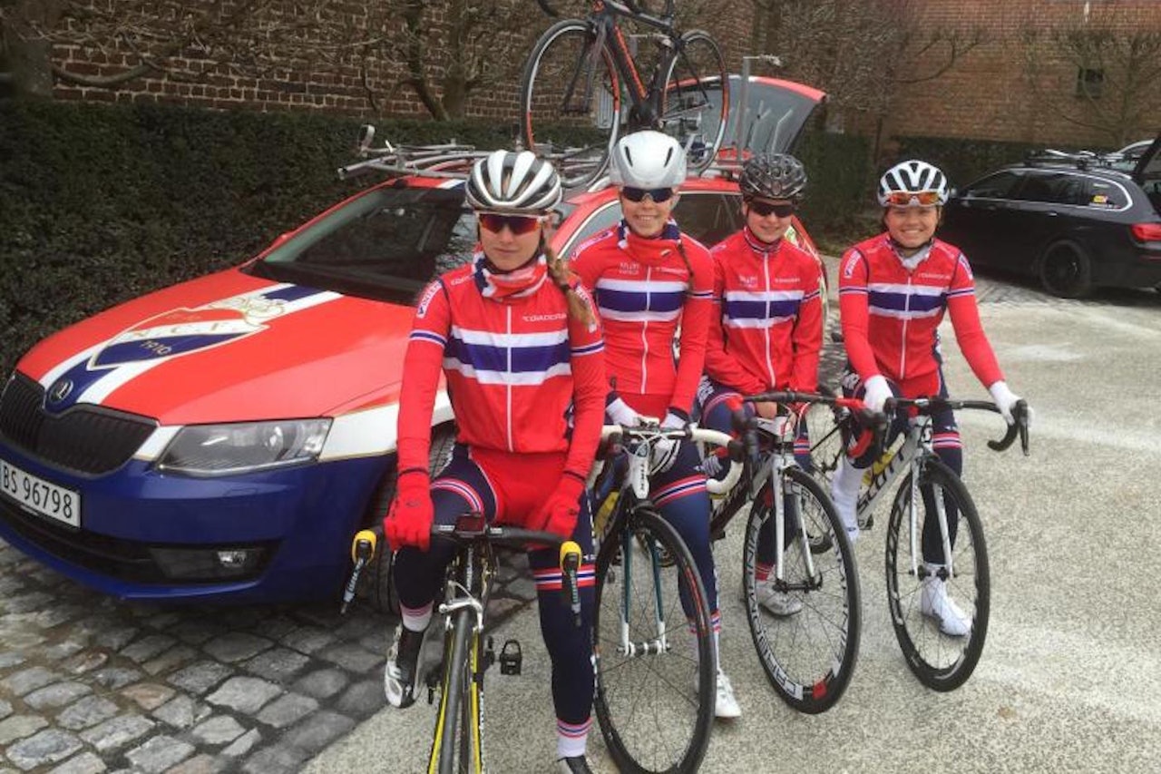 TIL NEDERLAND: Fire norske jenter er tatt ut til landslagstroppen som sykler European Junior Cycling Tour i Assen. Foto: NCF