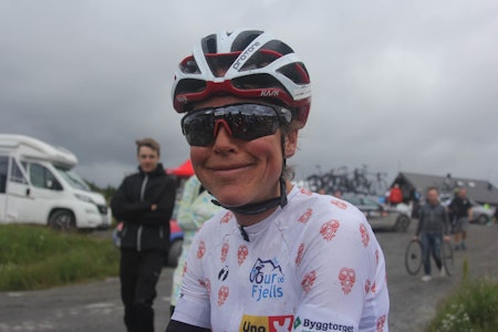 ENDELIG: Etter to tredjeplasser gikk det endelig helt til topps for Ingrid Lorvik fra Hitec på tredje etappe i Tour te Fjells. Foto: Ingeborg Scheve Ingrid Lorvik Hitec vant tredje etappe i Tour te Fjells