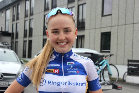 ENDELIG: Juniortalentet Magdalene Lind fra Ringerike SK tok karrierens første seier på dagens etappe av Tour te Fjells. Foto: Ingeborg Scheve Magdalene Lind fra Ringerike SK andre etappe av Tour te Fjells