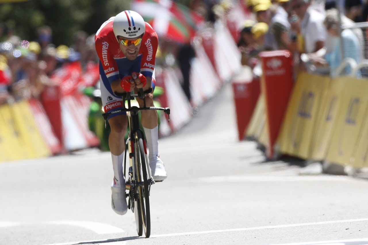 TEMPOSTERK: Tom Dumoulin er en av verdens beste temporyttere og fikk vist frem egenskapene sine på dagens etappe. Foto: Cor Vos. TEMPOSTERK: Tom Dumoulin er en av verdens beste temporyttere og fikk vist frem egenskapene sine på dagens etappe. Foto: Cor Vos.