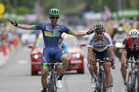 AUSTRALSK SEIER: I sin andre tour tok Michael Matthews sin første etappeseier FOTO: Cor Vos