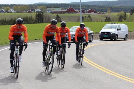 GOD STEMNING: Kjekkas førstelag på vei mot seier i Ceres Lagtempo. Foto: Marit Granrud GOD STEMNING: Kjekkas førstelag på vei mot seier i Ceres Lagtempo. Foto: Marit Granrud
