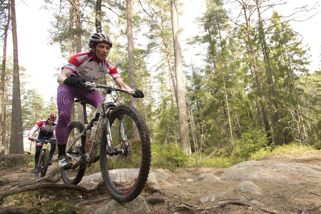 FOKUS PÅ TEKNIKK: Sunniva har jobbet med flere ting, blant annet evnen til å kjøre teknisk terreng med høy puls. _IPP3273