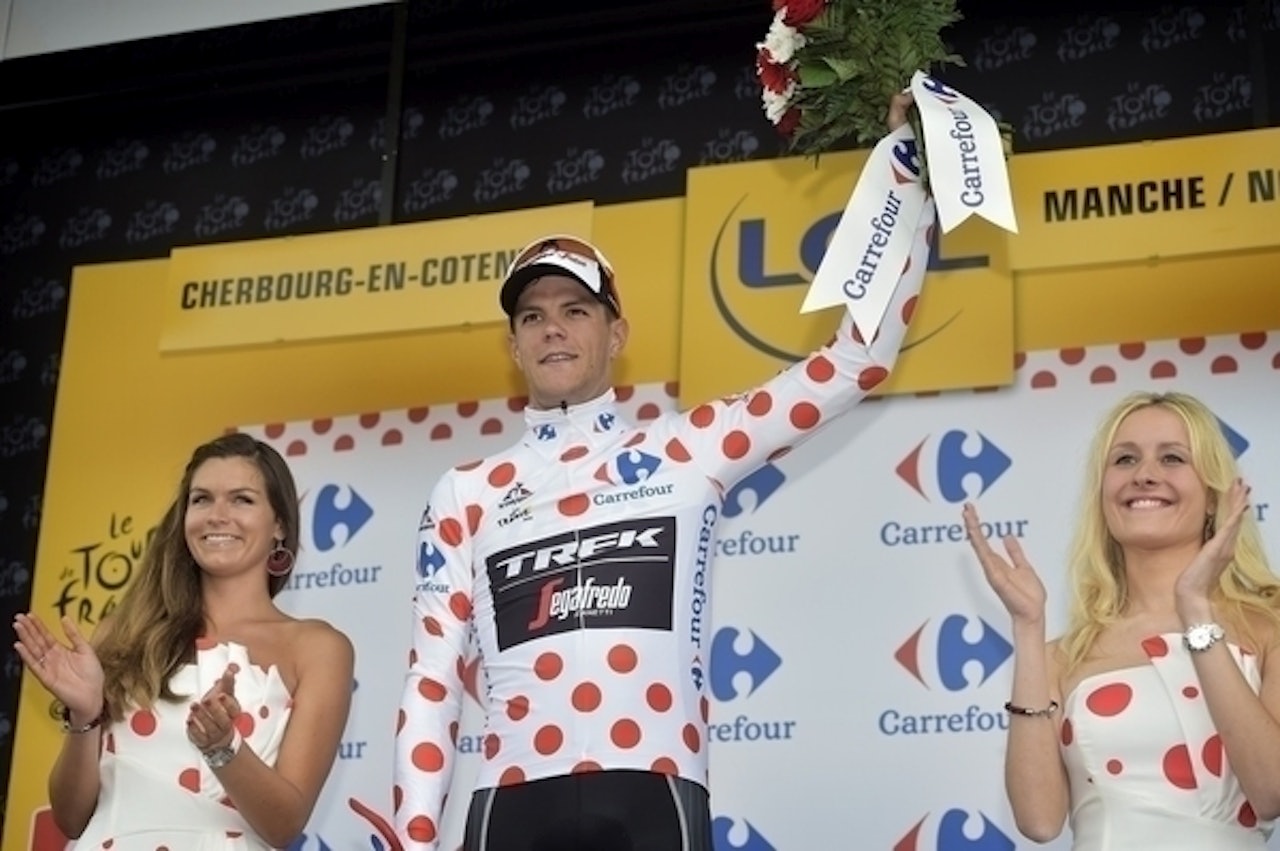 SPURTER I KLATRETRØYA: En offensiv Jasper Stuyven sikret seg klatretrøya på gårsdagens etappe. Foto: Cor Vos. SPURTER I KLATRETRØYA: En offensiv Jasper Stuyven sikret seg klatretrøya på gårsdagens etappe. Foto: Cor Vos.