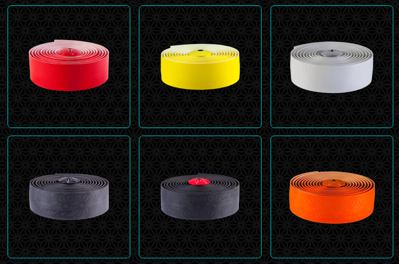 DRØSSEVIS: Supacaz styrebånd kommer i en hel rekke flott farger. DRØSSEVIS: Supacaz styrebånd kommer i en hel rekke flott farger.