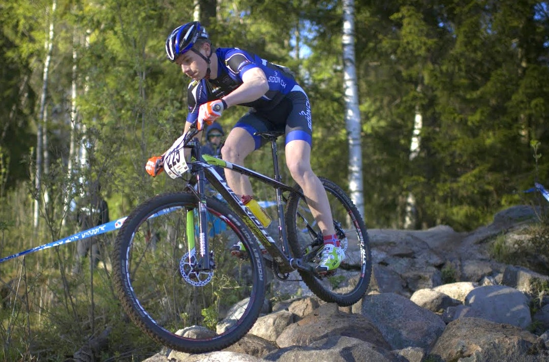 MARTIN EMIL SIGGERUD har tatt over ledelsen sammenlagt etter at han vant lørdagens rundbaneritt. Foto: SK Rye Martin Emil Siggerud - NC3 Mjr May 8-2015 Foto SK Rye 1400x924