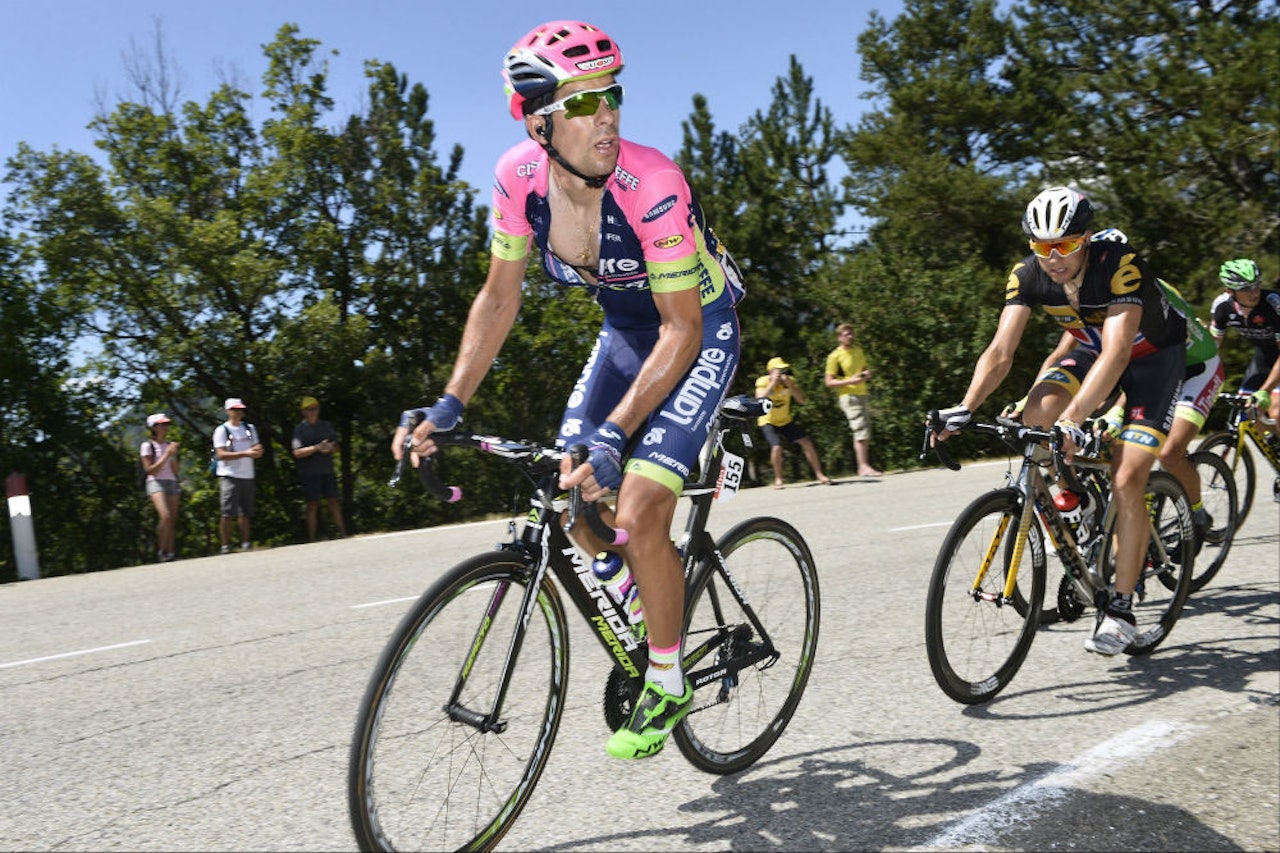 GIKK SOLO: Nelson Oliveira (Lampre-Merida) vant den 13. etappen av Vuelta a España. Her avbildet under årets Tour de France. Foto: Cor Vos