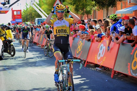 SJELDEN SEIER: Bert-Jan Lindeman sørget for at Lotto-JumboNL for en gangs skyld fikk noe å juble for. Foto: Cor Vos.  SJELDEN SEIER: Bert-Jan Lindeman sørget for at Lotto-JumboNL for en gangs skyld fikk noe å juble for. Foto: Cor Vos.
