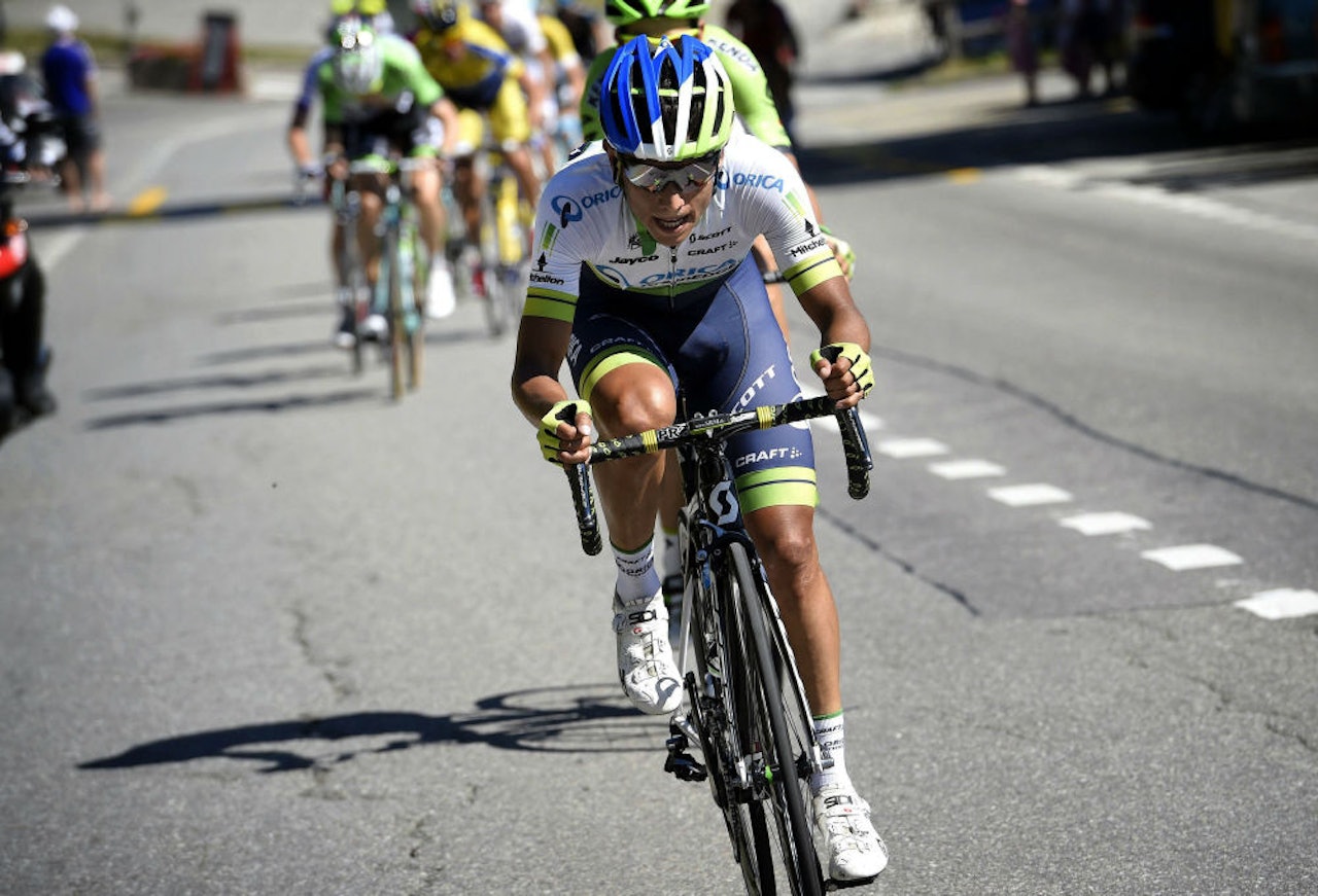 STERKEST: Esteban Chaves opprettholdt colombiansk tradisjon og vant den tøffe bakkefinishen i Vueltaen. Foto: Cor Vos