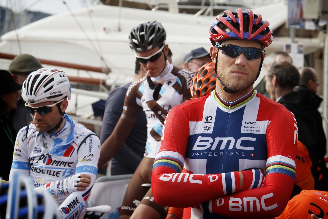 SETTER NORSK PROFFLAG PÅ VENT: Thor Hushovd skriver på Instagram at planene om et norsk profflag i 2017 ikke blir noe av. Foto: Cor Vos. SETTER NORSK PROFFLAG PÅ VENT: Thor Hushovd skriver på Instagram at planene om et norsk profflag i 2017 ikke blir noe av. Foto: Cor Vos.