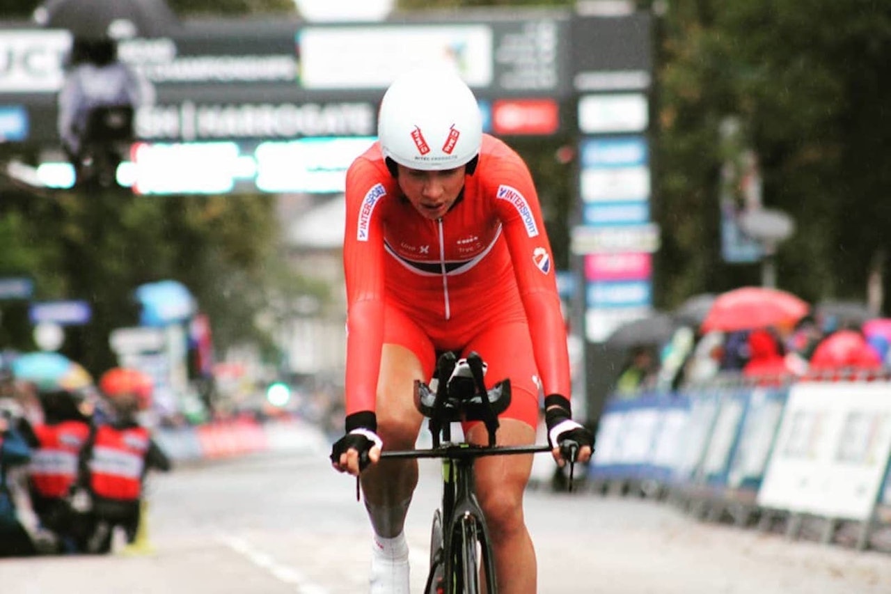 21.PLASS: Vita Heine ble nummer 21 på VM-tempoen i Yorkshire i England i ettermiddag. Foto: NCF 21.PLASS: Vita Heine ble nummer 21 på VM-tempoen i Yorkshire i England i ettermiddag. Foto: NCF