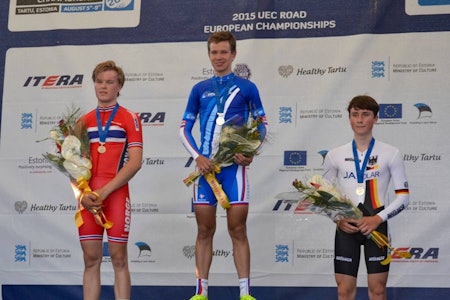 ET STEG OPP: I fjor ble han nummer tre, i år ble det EM-sølv på tempo for Tobias Foss. Foto: Alf Mange Foss.  ET STEG OPP: I fjor ble han nummer tre, i år ble det EM-sølv på tempo for Tobias Foss. Foto: Alf Mange Foss.