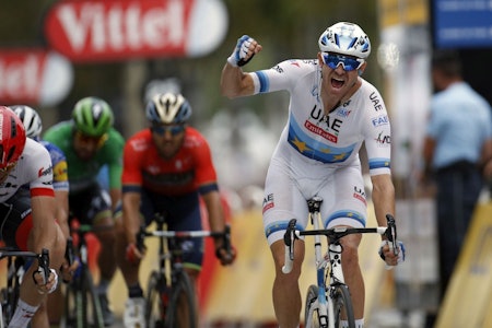 ENDELIG: Alexander Kristoff tok seieren på den siste etappen i Tour de France 2018. Foto: Cor Vos
