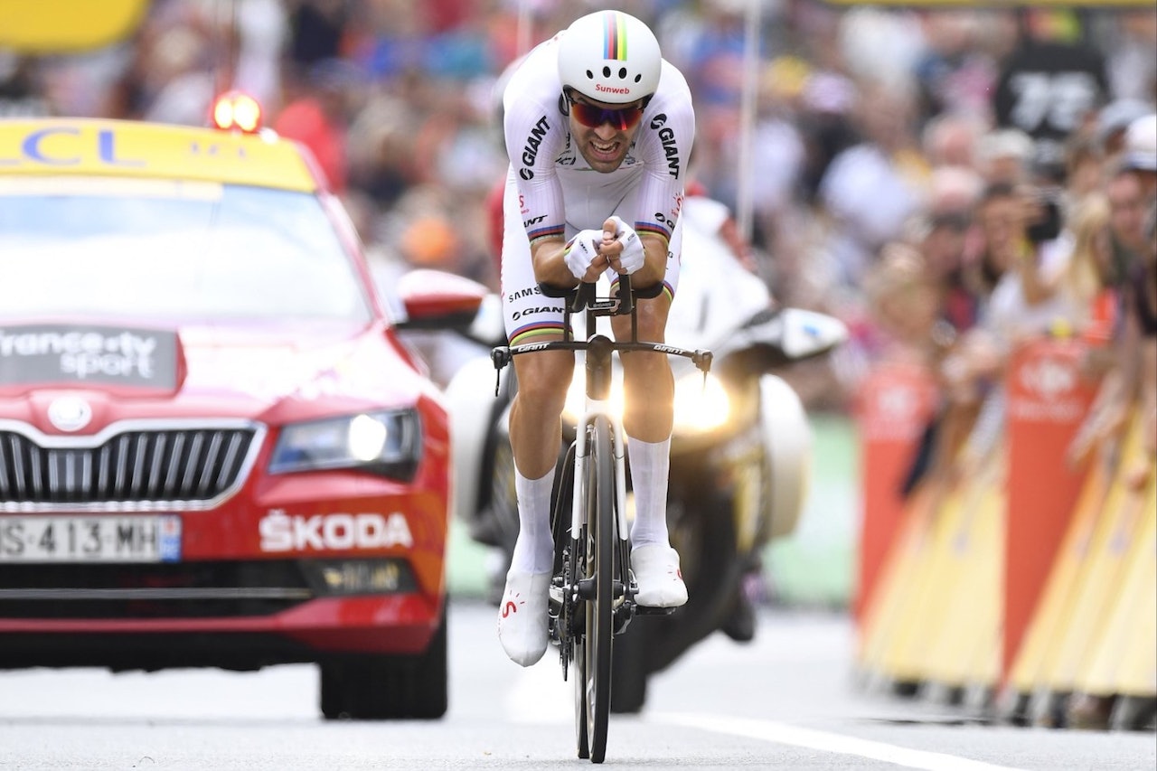 TEMPOMESTEREN: Tom Dumoulin er regjerende tempoverdensmester og leverte på den nest siste etappen i Tour de France. Foto: Cor Vos