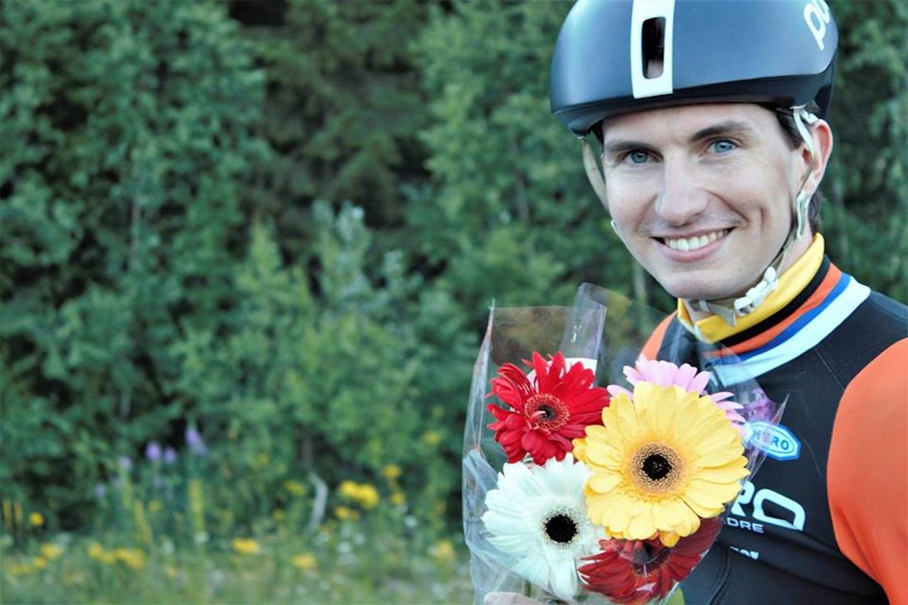 LEDER: Sindre Bjerkestrand Haugsvær leder Rojan Rundfahrt etter første etappe torsdag kveld. Foto: Kirsti Ruud LEDER: Sindre Bjerkestrand Haugsvær leder Rojan Rundfahrt etter første etappe torsdag kveld. Foto: Kirsti Ruud