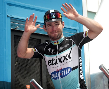 ENDELIG SATT DEN: Mark Cavendish har trøblet i starten av årets Tour, men kunne endelig juble for seier i dag. Foto: Cor Vos. 