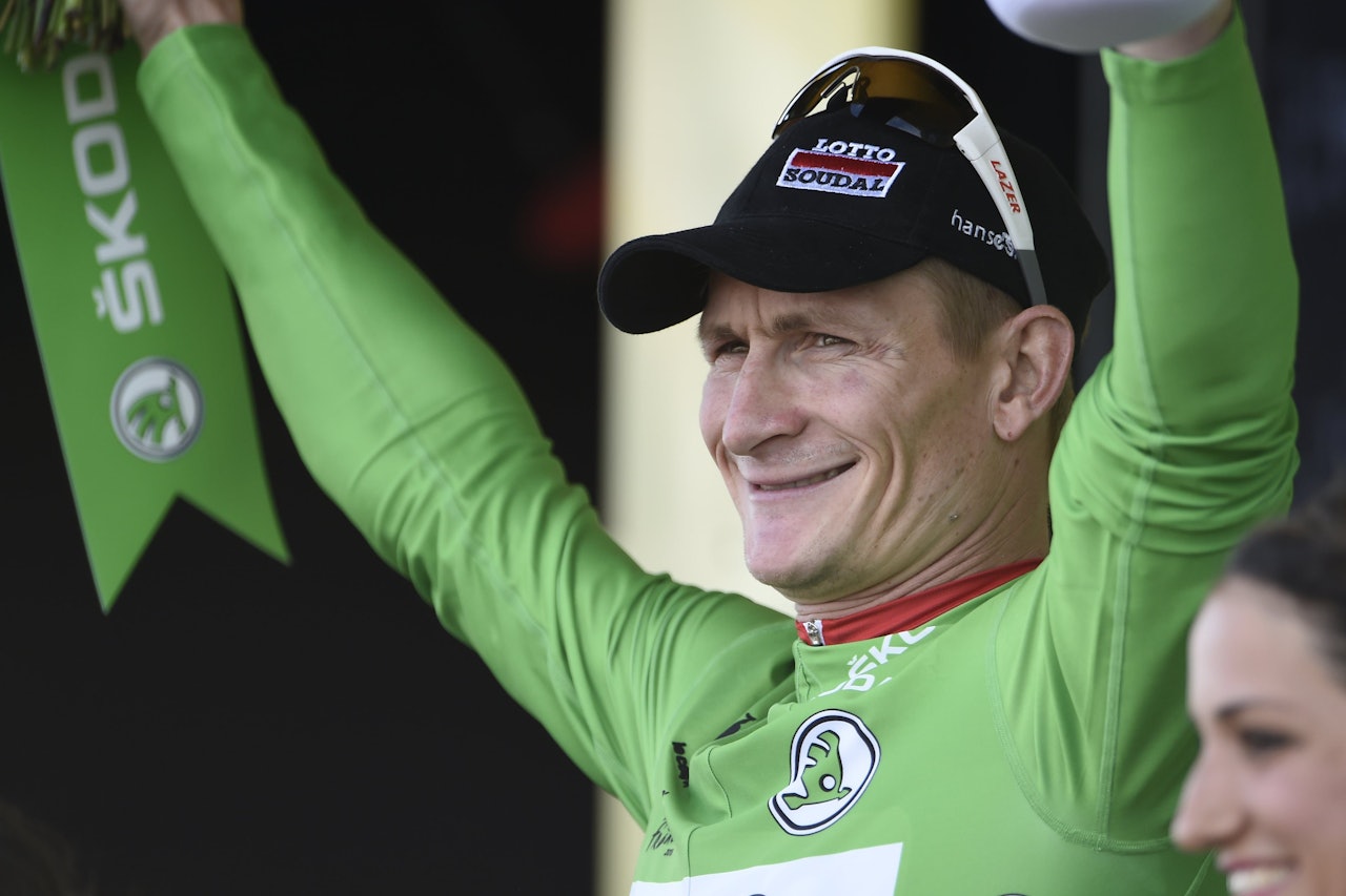 GRØNN GORILLA: André Greipel har skaffet seg et solid tak på den grønne trøya. Foto: Cor Vos. GRØNN GORILLA: André Greipel har skaffet seg et solid tak på den grønne trøya. Foto: Cor Vos.