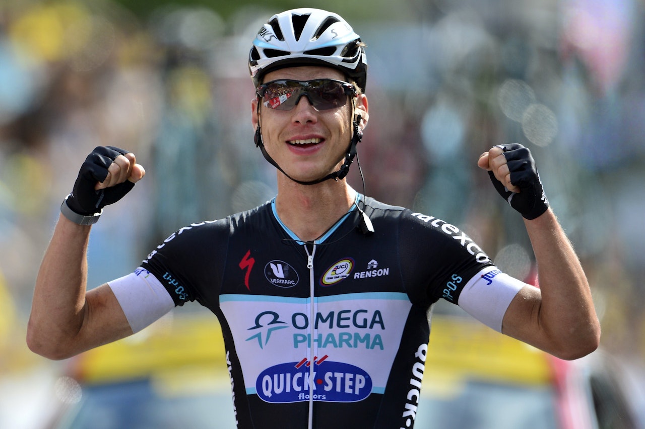 DOBBELTSEIER: Tony Martin kunne juble for både gul trøye og etappeseier. Foto: Cor Vos. DOBBELTSEIER: Tony Martin kunne juble for både gul trøye og etappeseier. Foto: Cor Vos.