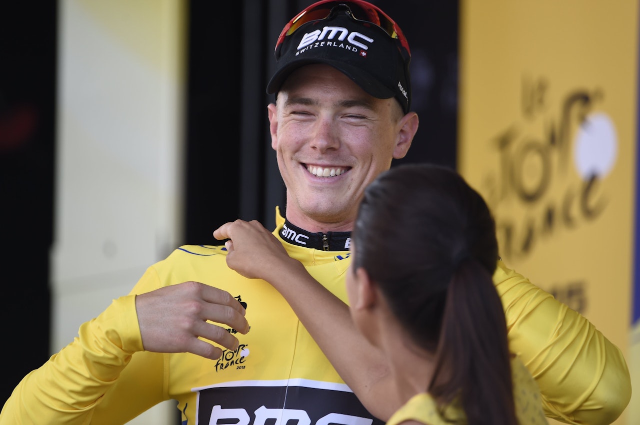 GLADGUTT: Rohan Dennis er førstemann til å bære den gule trøya i 2015. Foto: Cor Vos. GLADGUTT: Rohan Dennis er førstemann til å bære den gule trøya i 2015. Foto: Cor Vos.