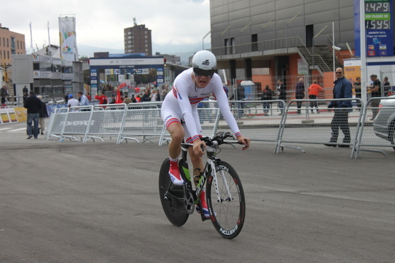 IKKE SOM PLANLAGT: Tobias Foss ble best av de norske juniorene, på en 15. plass. Foto: NCF. IKKE SOM PLANLAGT: Tobias Foss ble best av de norske juniorene, på en 15. plass. Foto: NCF.
