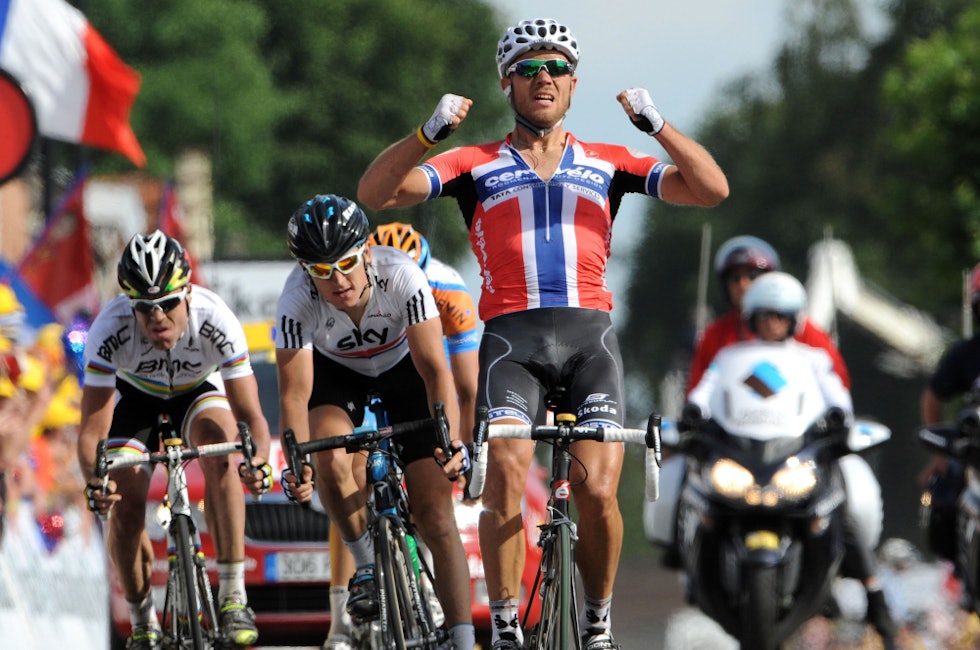 VANT: Ved foten til Arenbergskogen spurtet Thor Hushovd til seier på den tredje etappen i 2010. Foto: Cor Vos tour de france 2022, arenberg porte du hainaut, thor hushovd