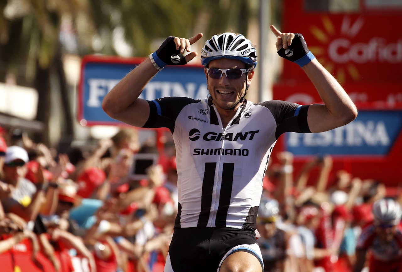SEIRET IGJEN!: Det ble nok en etappeseier i Vueltaen for John Degenkolb på dagens etappe.(Bildet er fra en tidligere etappe). Foto: Cor Vos.  SEIRET IGJEN!: Det ble nok en etappeseier i Vueltaen for John Degenkolb på dagens etappe.(Bildet er fra en tidligere etappe). Foto: Cor Vos.