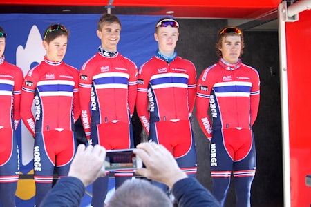 STERK INNSATS: Juniorlandslaget hevdet seg med to mann topp ti i helgens Paris-Roubaix for juniorer. Foto: NCF. STERK INNSATS: Juniorlandslaget hevdet seg med to mann topp ti i helgens Paris-Roubaix for juniorer. Foto: NCF.