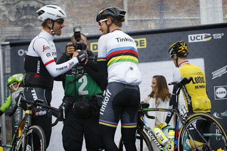 MÅTTE DEN BESTE VINNE: Peter Sagan og Fabian Cancellara er de største favorittene før søndagens Paris-Roubaix. Foto: Cor Vos. 