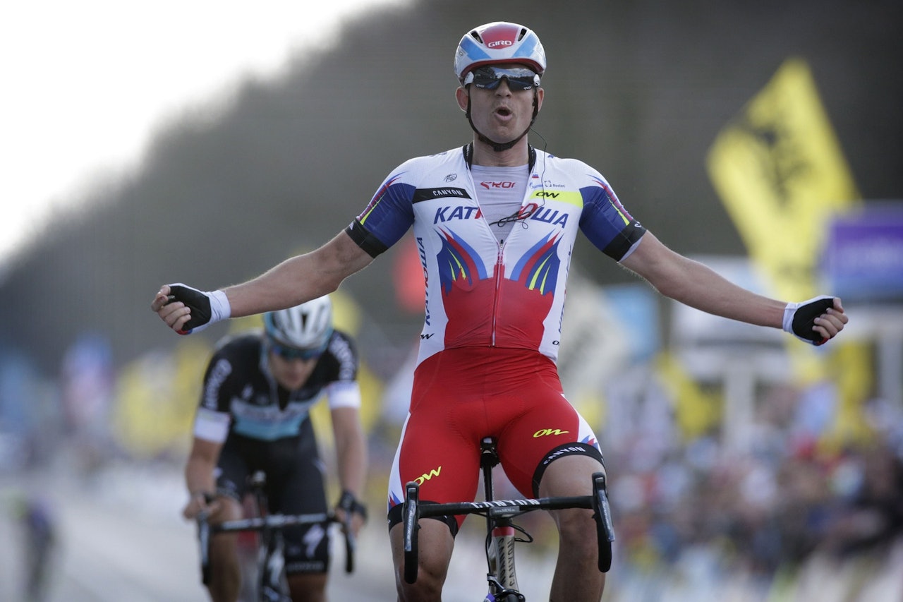 KAN HAN KLARE DET IGJEN?: Alexander Kristoff knuste Niki Terpstra i spurten i fjorårets Flandern Rundt. Foto: Cor Vos.  KAN HAN KLARE DET IGJEN?: Alexander Kristoff knuste Niki Terpstra i spurten i fjorårets Flandern Rundt. Foto: Cor Vos.