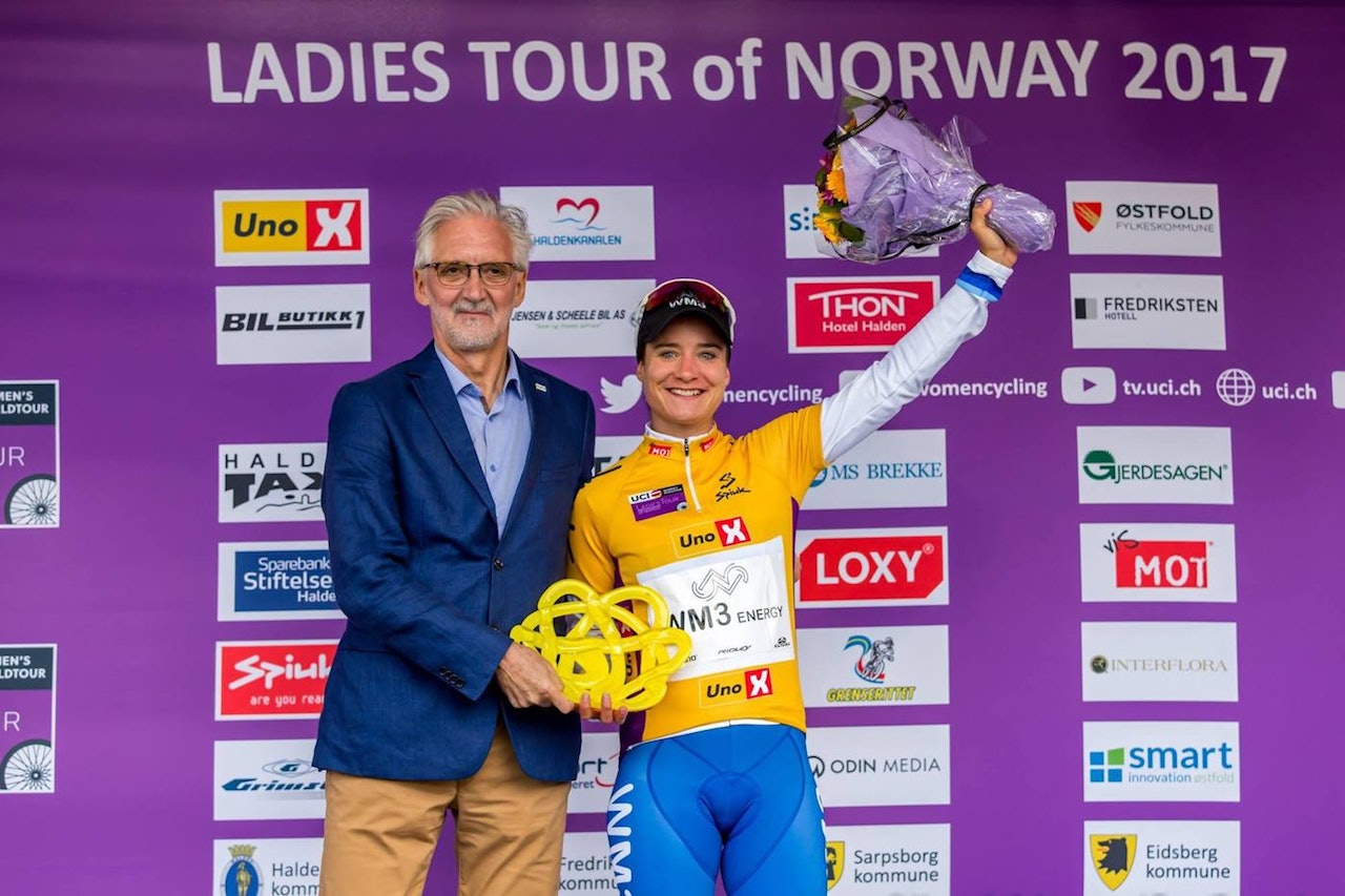 VINNEREN: Marianne Vos fra WMN3 Energie vant Ladies Tour of Norway sammenlagt. Foto: Kenneth Asbjørnsen/Eventfotografene