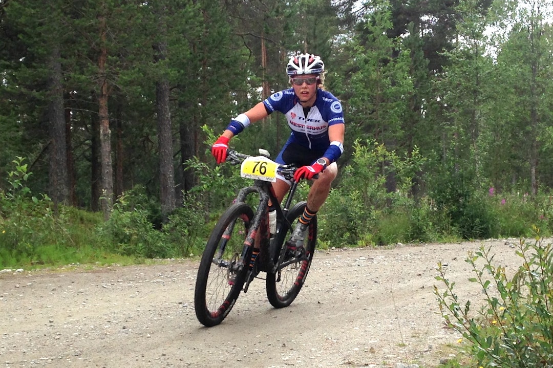 Berit Gjelten er fortsatt eneste jente på UCI-laget med base i Nord-Østerdalen. Foto: Ingeborg Scheve Berit Gjelten NM - Scheve 1400x933