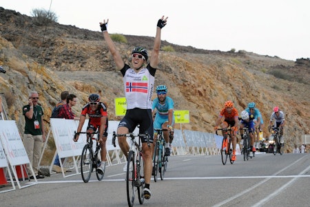 I KANONFORM: Edvald Boasson Hagen herjer med konkurrentene i Tour of Oman. Foto: Cor Vos. 