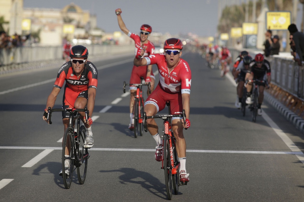 SEIERSMASKIN: Alexander Kristoff gjorde som i Qatar og spurtslo konkurrentene. Foto: Cor Vos.  SEIERSMASKIN: Alexander Kristoff gjorde som i Qatar og spurtslo konkurrentene. Foto: Cor Vos.