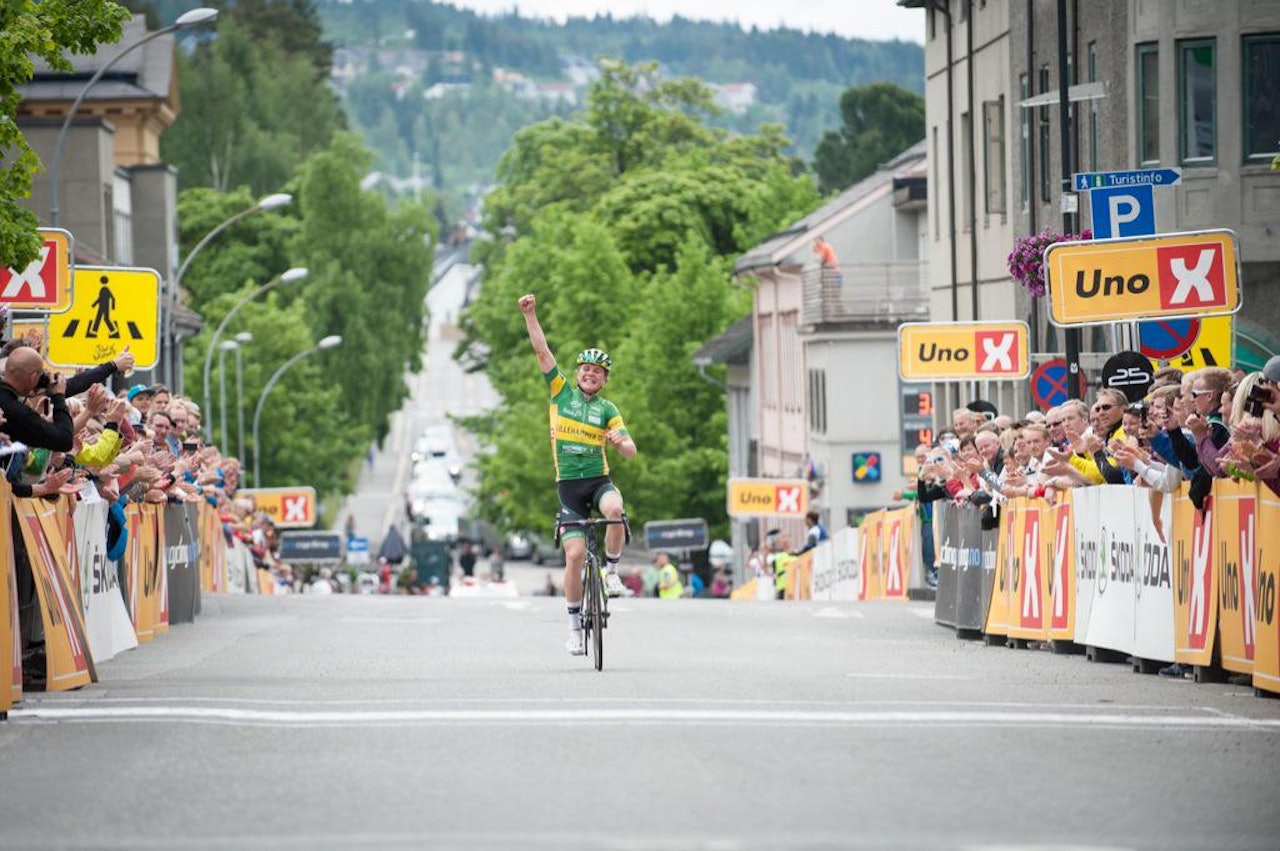 SOLO: Tobias Foss kom til mål over halvannet minutt foran nestemann, helt etter planen. Foto: Arrangøren. SOLO: Tobias Foss kom til mål over halvannet minutt foran nestemann, helt etter planen. Foto: Arrangøren.