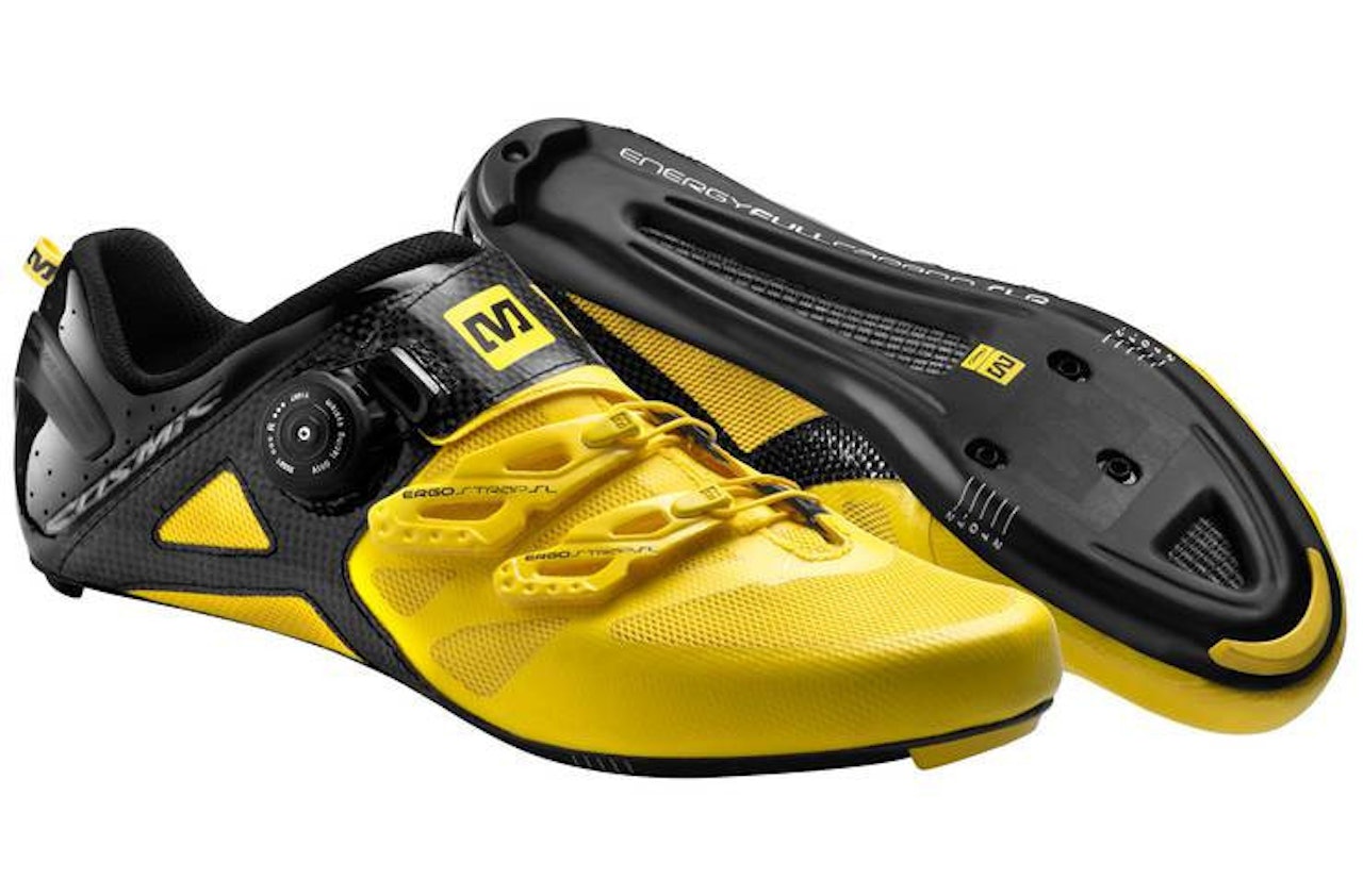 GULT ER KULT: Vi tar en nærmere titt på Mavics toppsko samt rimeligste pedal.  GULT ER KULT: Vi tar en nærmere titt på Mavics toppsko samt rimeligste pedal.