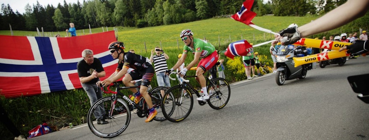 HJEMMEKOS: Alexander Kristoff under fjorårsutgaven av Tour of Norway. Foto: Arrangøren. 