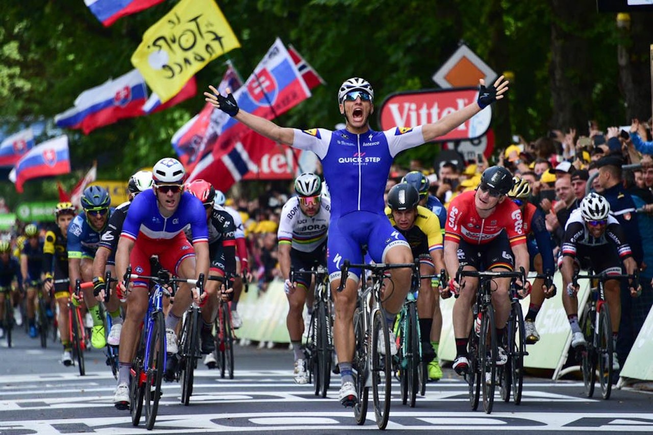 SUPAH: Marcel Kittel klinte til i spurten og viste alle hvorfor han regnes som feltets raskeste mann. Foto: letour.fr SUPAH: Marcel Kittel klinte til i spurten og viste alle hvorfor han regnes som feltets raskeste mann. Foto: letour.fr