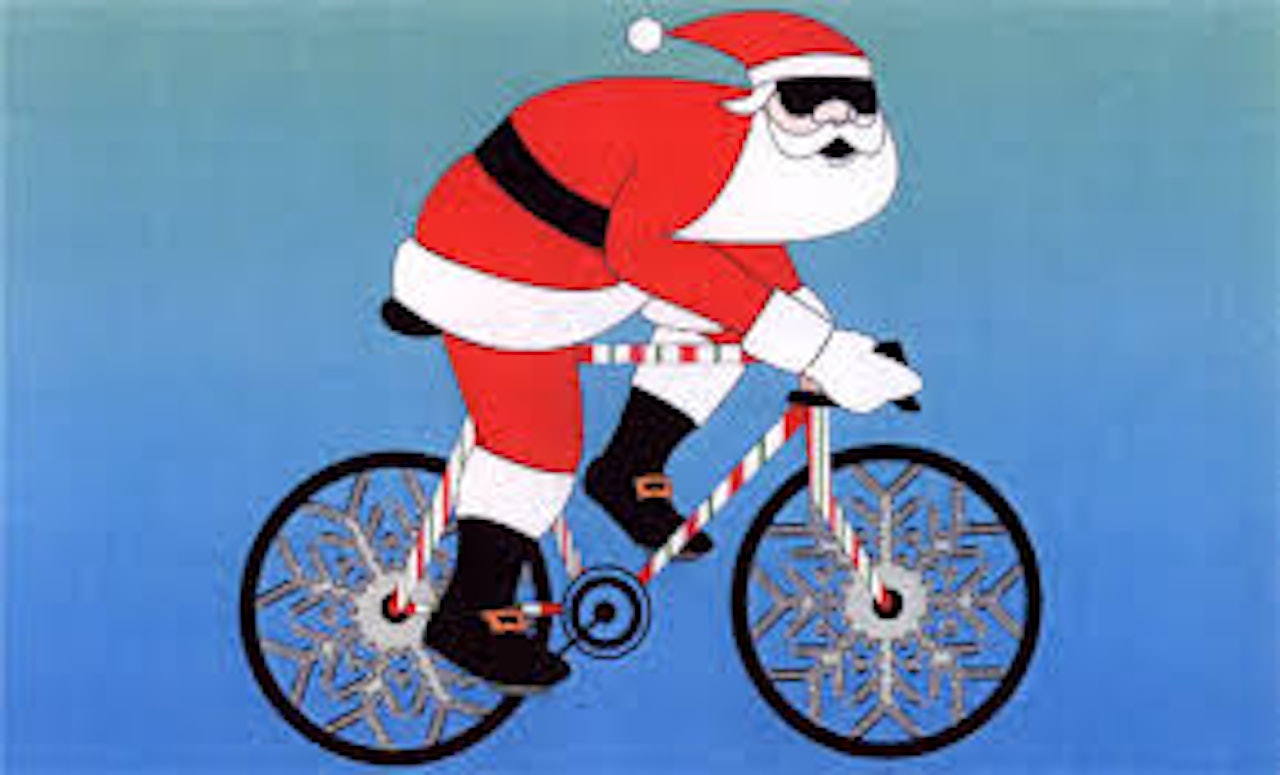 ÅRETS JULEØNSKER: Er du heldig får du kanskje besøk av sykkelnissen i jula i år! Foto: Flowfitmallorca.com 
