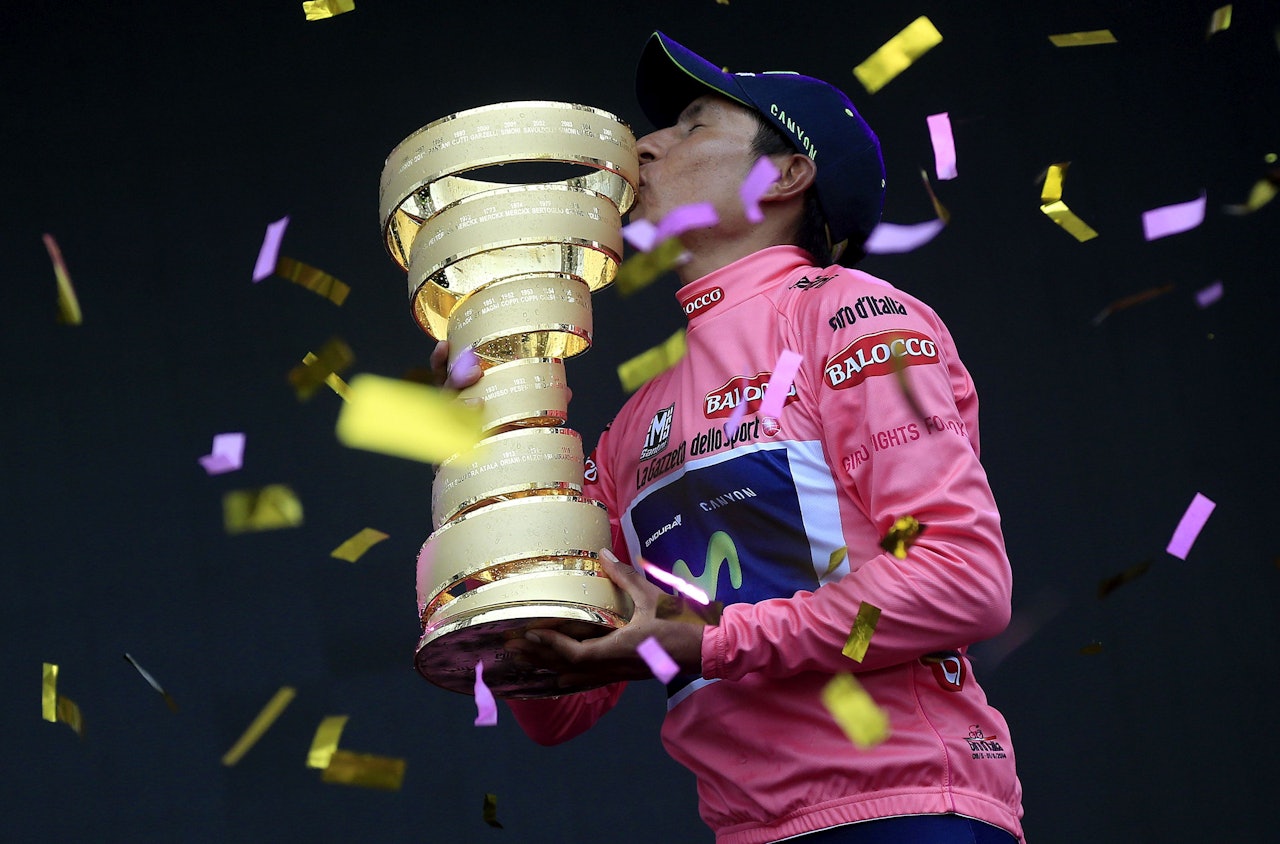 OVERLEGEN: Nairo Quintana vant Giro d'Italia, og her får du listen over de som vant premier med Landevei! Foto: Cor Vos. OVERLEGEN: Nairo Quintana vant Giro d'Italia, og her får du listen over de som vant premier med Landevei! Foto: Cor Vos.