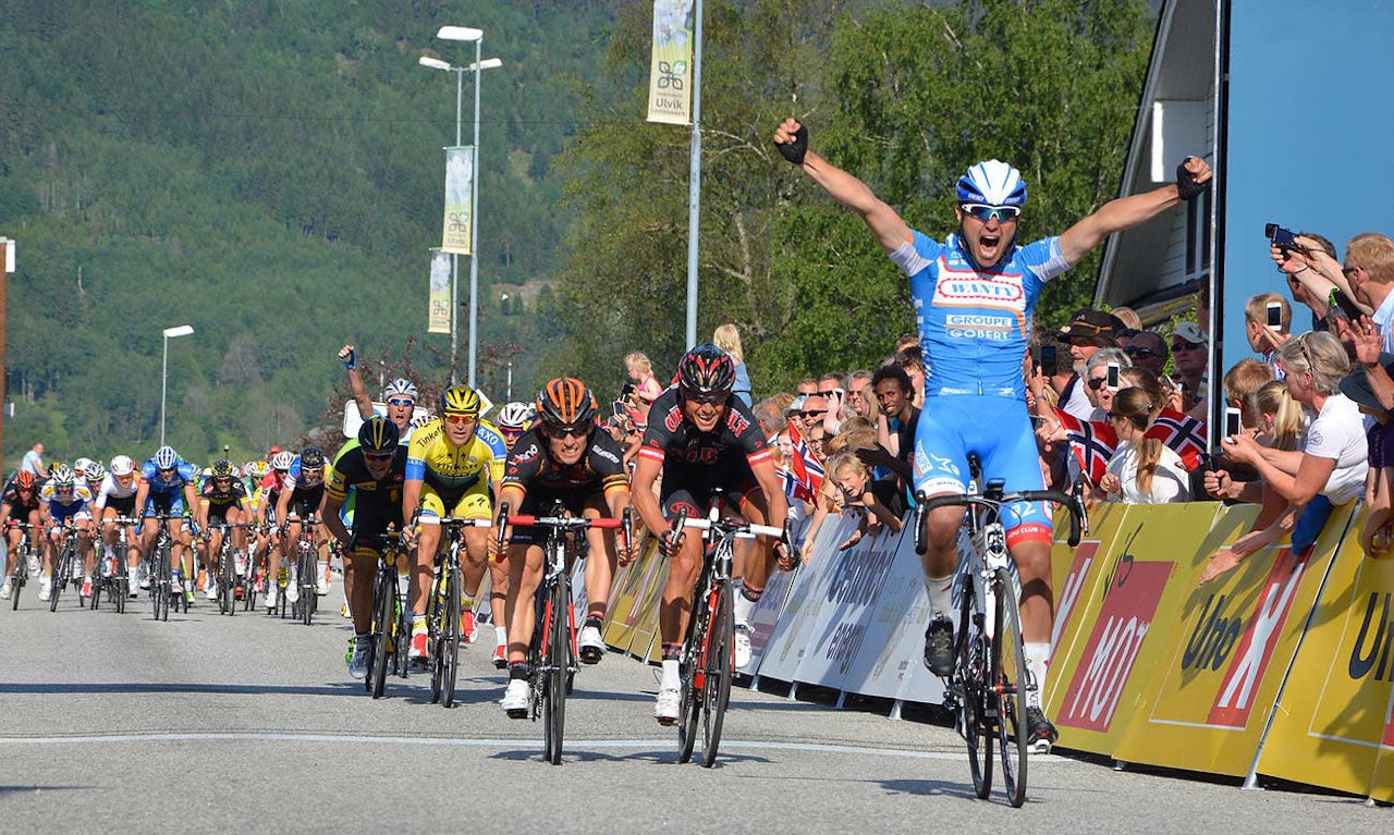 FREKKIS: Det ble en overraskende seier da Jérome-Baugnies klinket til på slutten av første etappe. Foto: Einar Oliver Landa.