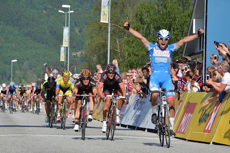 FREKKIS: Det ble en overraskende seier da Jérome-Baugnies klinket til på slutten av første etappe. Foto: Einar Oliver Landa.