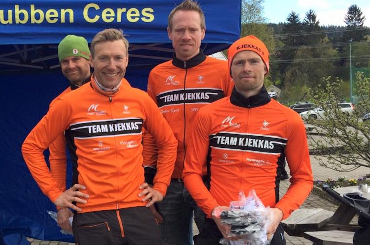 PALLPLASS: Team Kjekkas tok den siste pallplassen under helgens lagtemporitt arrangert av Ceres. Foto: Privat PALLPLASS: Team Kjekkas tok den siste pallplassen under helgens lagtemporitt arrangert av Ceres. Foto: Privat