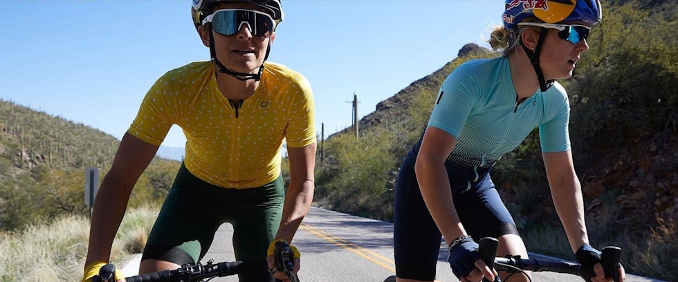 GODT UTVALG: California-selskapet Velocio er startet av Kristy Scrymgeour. De har stort fokus på sykkeltøy til damer. Foto: Velocio. velocio sykkelbukse damer